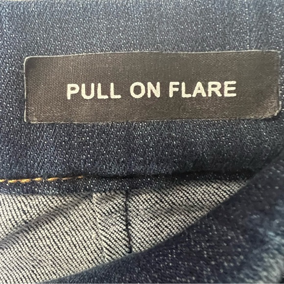 Judy Blue Dark Indigo Pull on Flare High Rise Denim Jeans Boho Stretch Size 27 - Picture 7 of 15